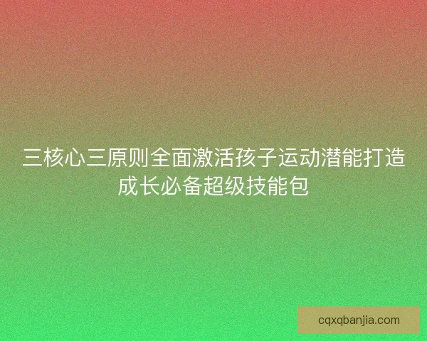 三核心三原则全面激活孩子运动潜能打造成长必备超级技能包 三核心三原则全面激活孩子运动潜能打造成长必备超级技能包